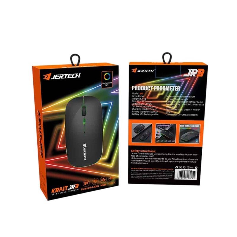 Jertech JR3 Krait Wireless Mouse – Dual Mode Rechargeable Mouse
