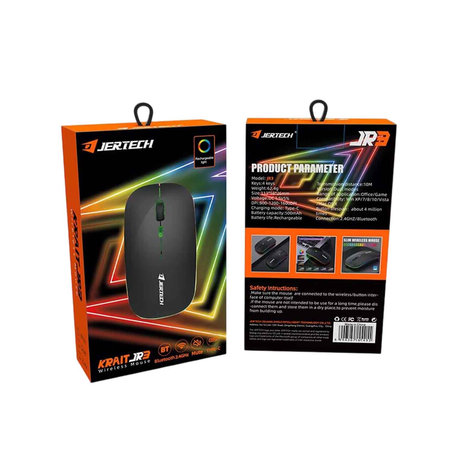 jertech jr3 rechargeable mouse Jertech JR3 Krait Wireless Mouse – Dual Mode Rechargeable Mouse