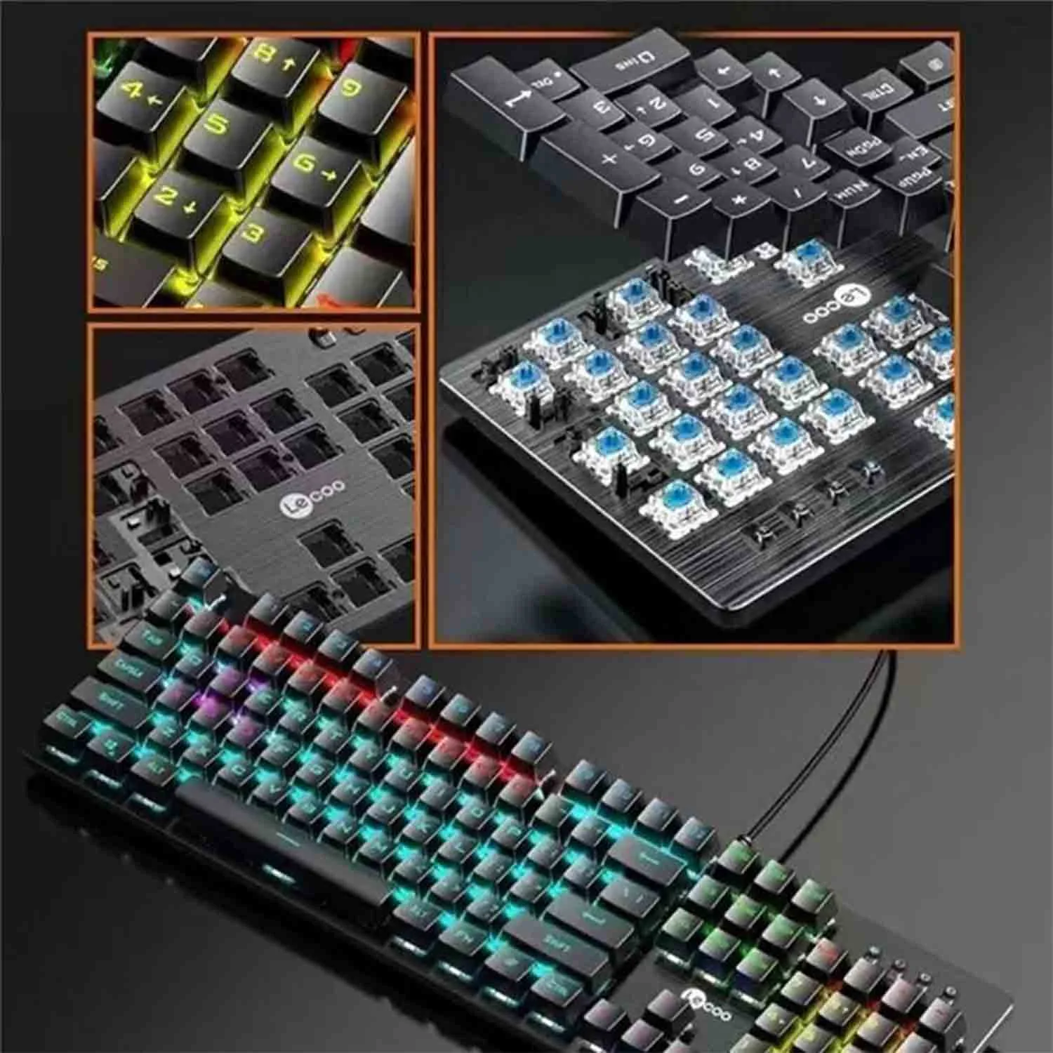 Lecoo GK302 Mechanical Keyboard Wired Blue Switch