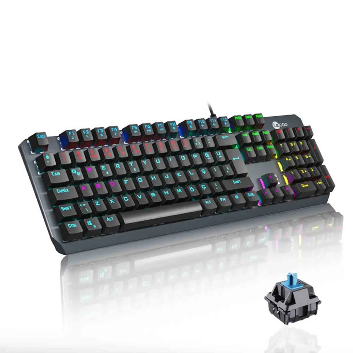 Lecoo GK302 Mechanical Keyboard Wired Blue Switch