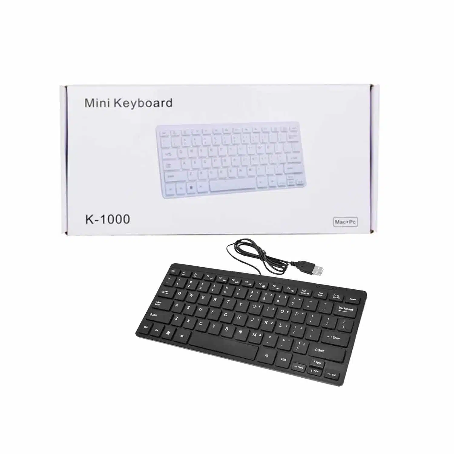 Mini Keyboard K1000 Wired USB Compact Keyboard