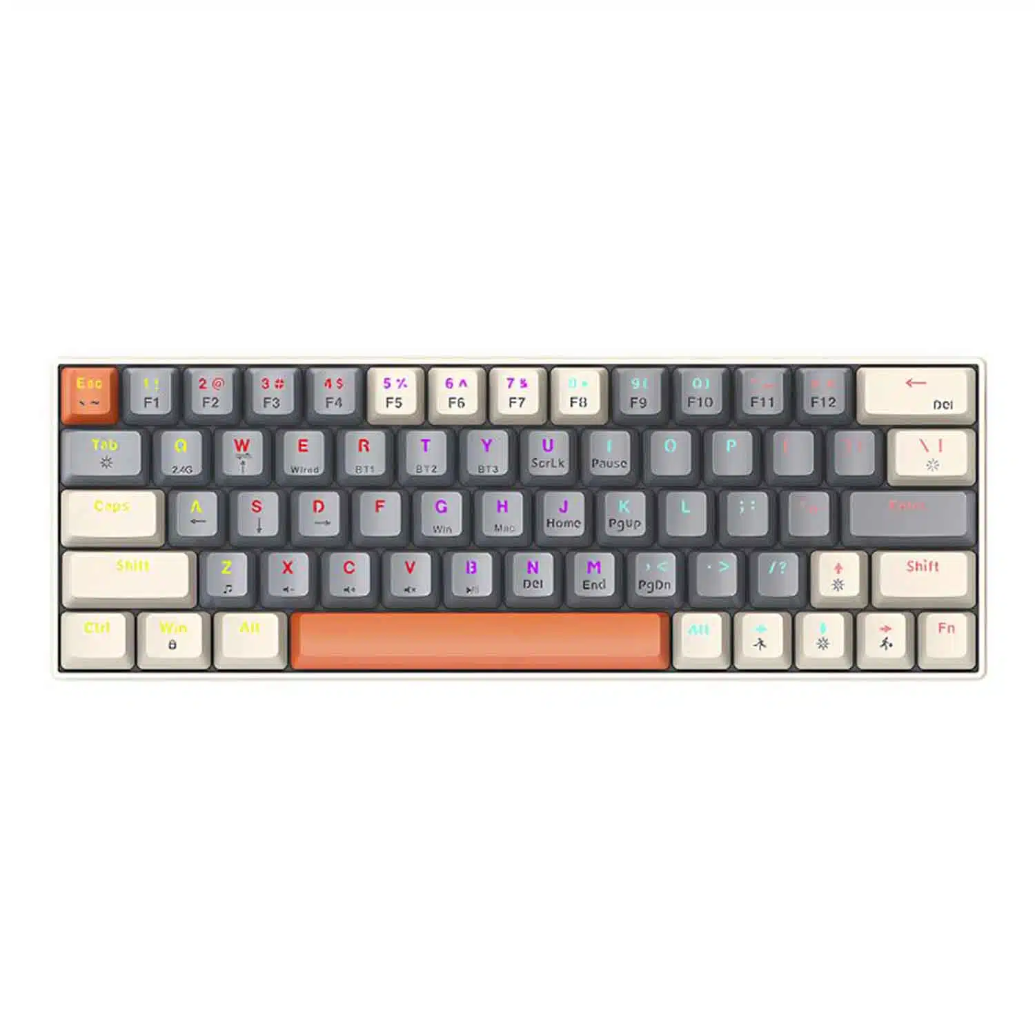 twolf t30 mechanical keyboard grey T-Wolf T30 Mechanical Keyboard Blue Switch Tri-Mode