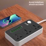 LDNIO SC3604 Power Socket with 3 Sockets and 6 USB Ports – 2500W