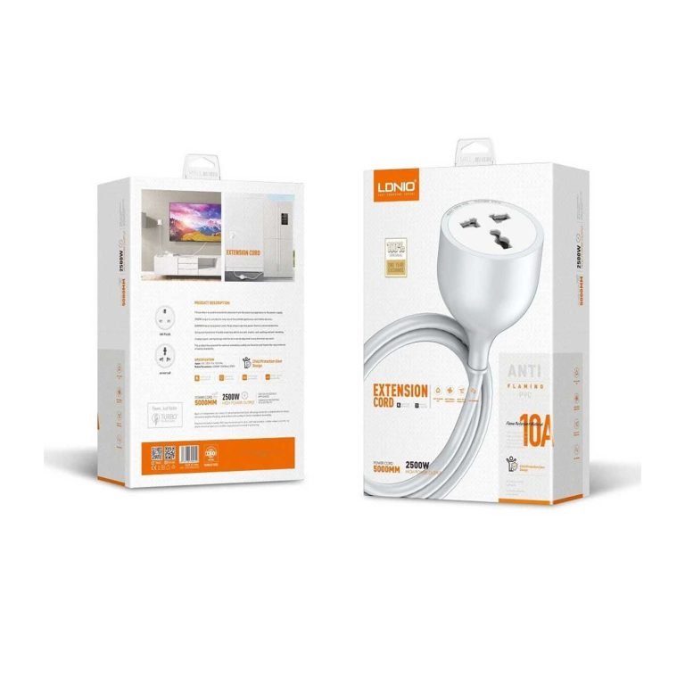 LDNIO SC1017 Extension Cord with 1 Socket 2500W 5 Meter Anti-Flaming