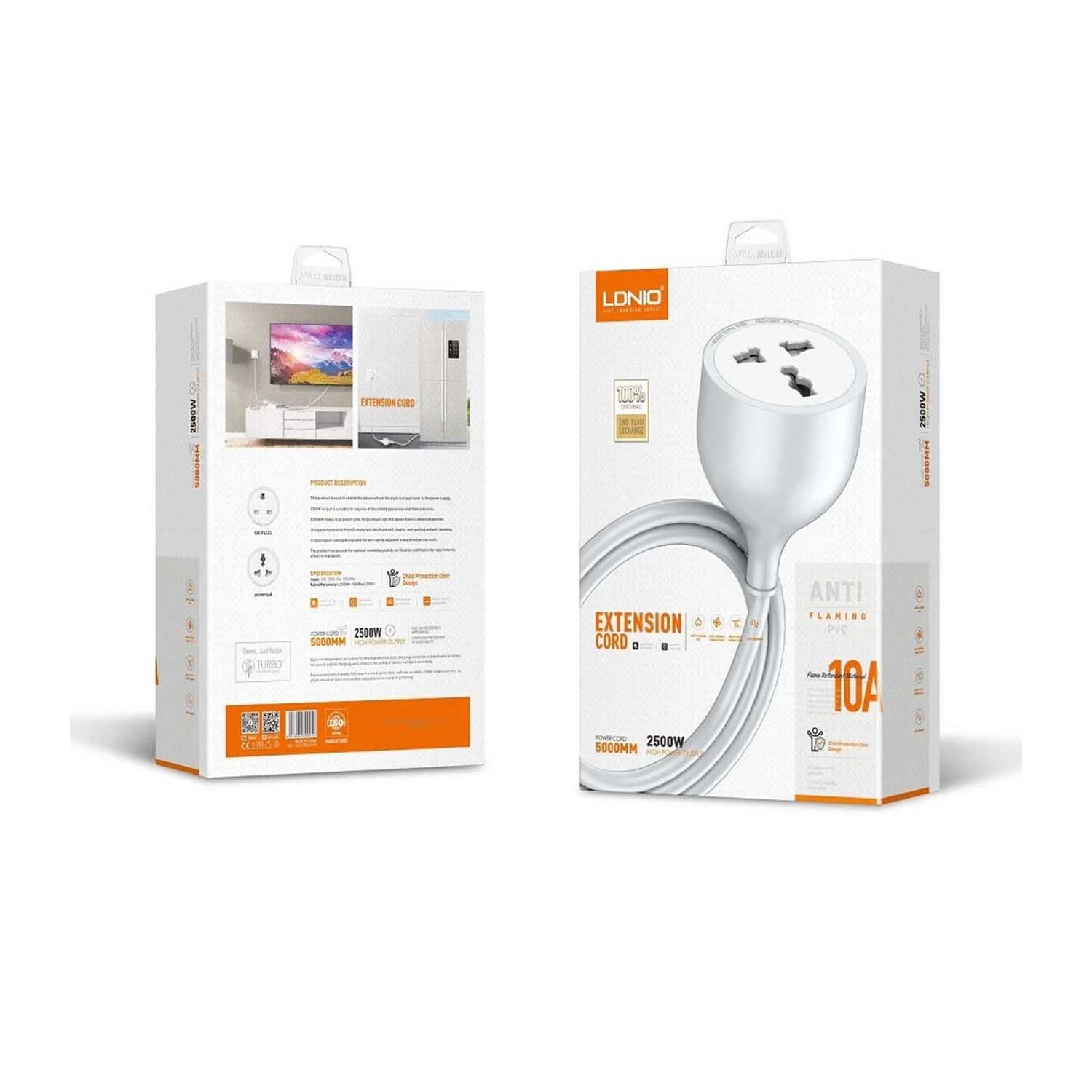 ldnio sc1017 1 LDNIO SC1017 Extension Cord with 1 Socket 2500W 5 Meter Anti-Flaming