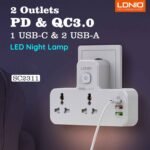 LDNIO SC2311 Power Extension with USB and Night Lamp